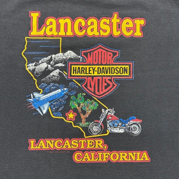 90s Vintage Harley Davidson Graphic Tee Mens Large Eagle California Made in USA - Picture 4 of 10